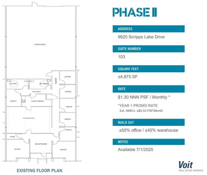 9909 Hibert St, San Diego, CA à louer Plan d’étage– Image 1 sur 1