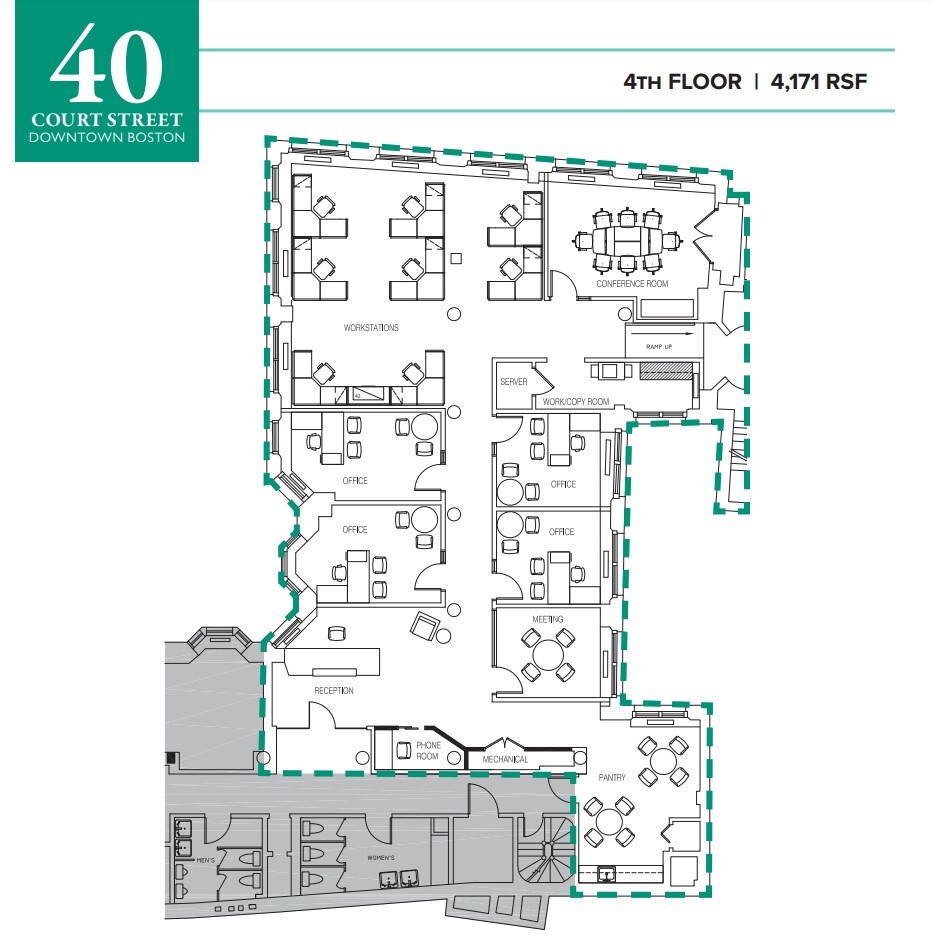 40 Court St, Boston, MA à louer Plan d’étage– Image 1 sur 1