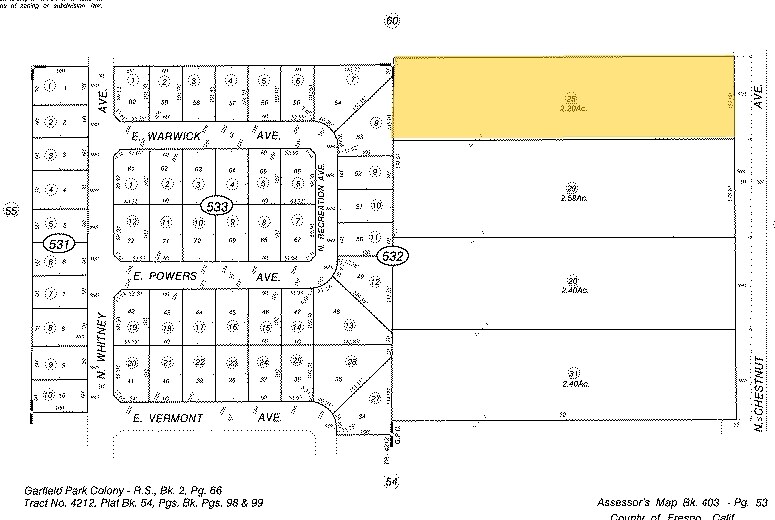 8715 N Chestnut Ave, Fresno, CA à vendre - Plan cadastral – Image 2 sur 5