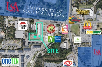 5803 Old Shell Rd, Mobile, AL - Vue aérienne  vue de carte