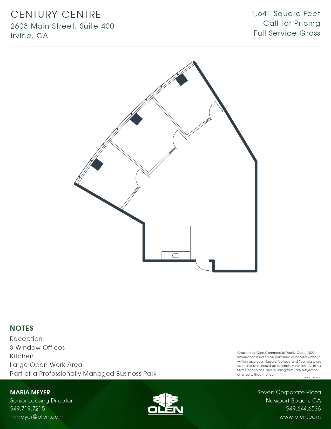 2601-2603 Main St, Irvine, CA à louer Plan d’étage– Image 1 sur 1