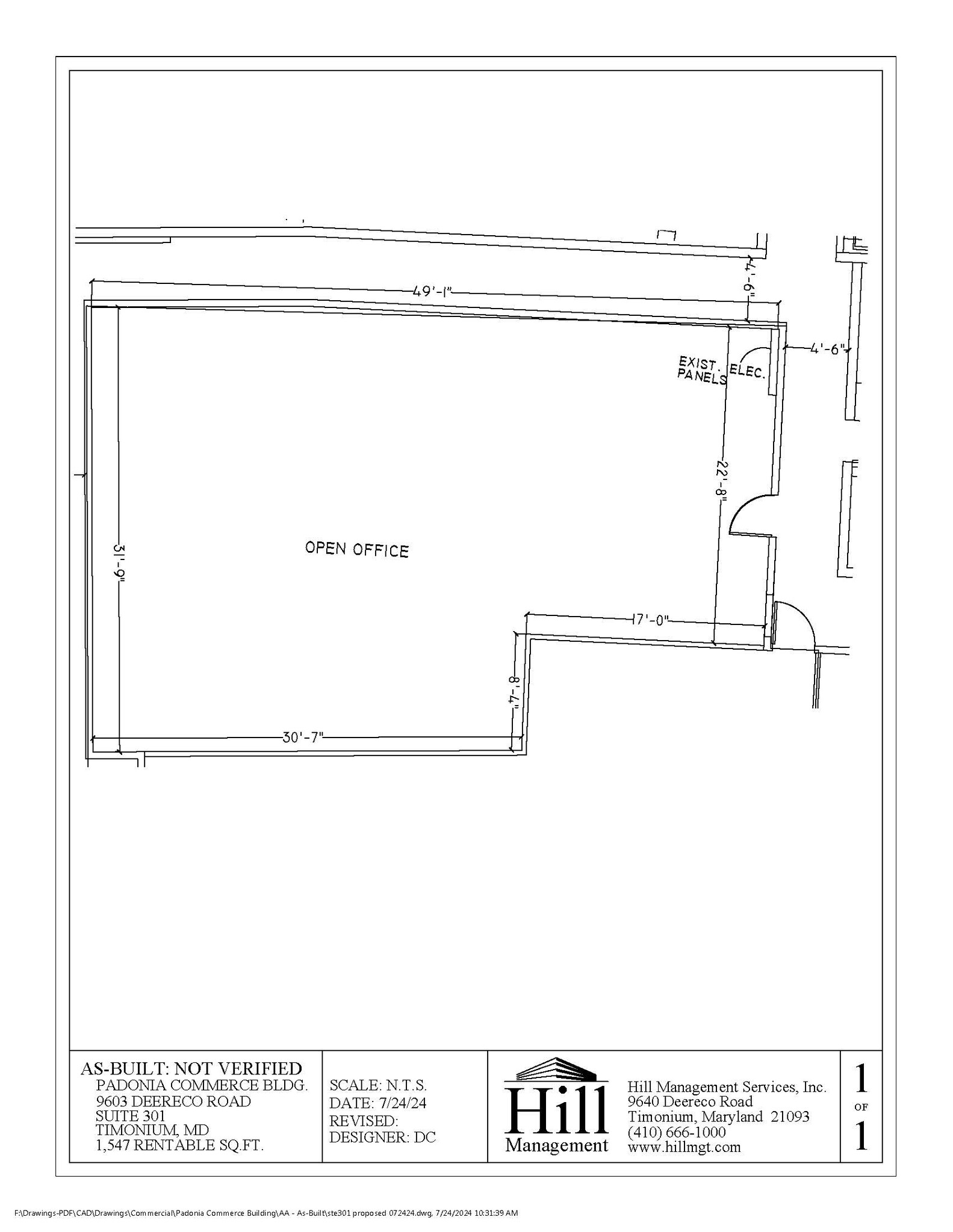 9603 Deereco Rd, Timonium, MD à louer Plan d’étage– Image 1 sur 1