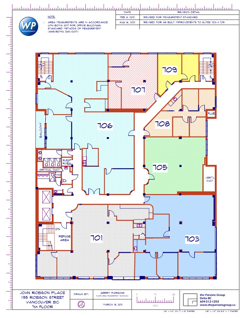 1145-1155 Robson St, Vancouver, BC à louer Plan d’étage– Image 1 sur 1