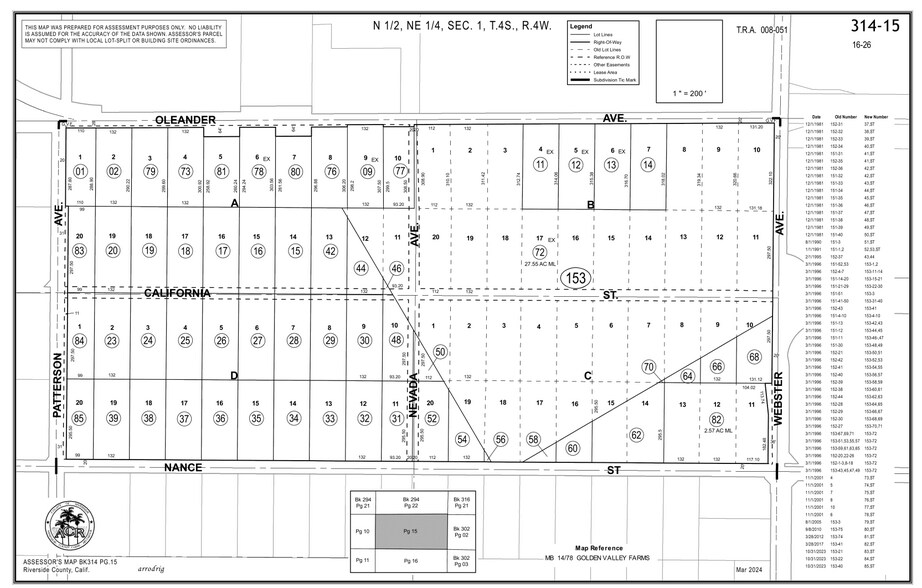 NWC W Nance St & N Webster Avenue, Perris, CA à louer - Plan cadastral – Image 2 sur 2