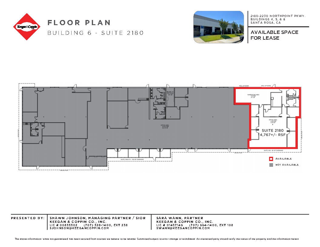 2160-2180 Northpoint Pky, Santa Rosa, CA à louer Plan d’étage– Image 1 sur 4