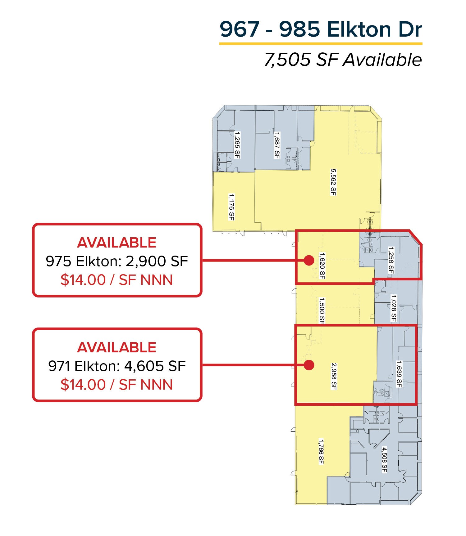 1039-1055 Elkton Dr, Colorado Springs, CO à louer Plan d’étage– Image 1 sur 1