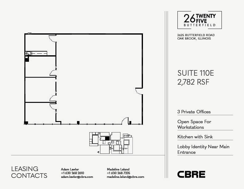 2625 Butterfield Rd, Oak Brook, IL à louer Plan d’étage– Image 1 sur 1