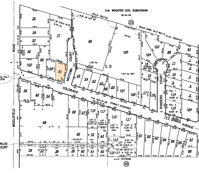 721 Colorado Ave, Palo Alto, CA à vendre - Plan cadastral – Image 2 sur 17