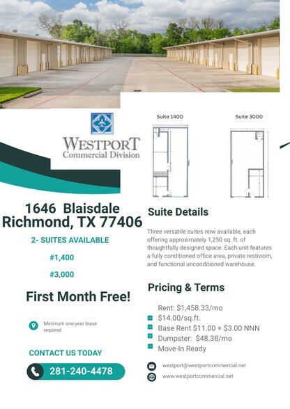 1646 Blaisdale Rd, Richmond, TX à louer - Autre – Image 1 sur 7