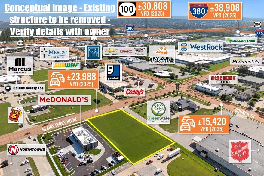 1350 Blairs Ferry Rd NE, Cedar Rapids, IA à louer - Plan de site – Image 1 sur 18