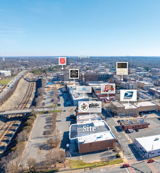 342 W Main Ave, Gastonia, NC à louer - Aérien – Image 2 sur 8