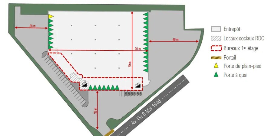 Industriel/Logistique dans Villeneuve-la-Garenne à louer - Plan d’étage – Image 2 sur 2