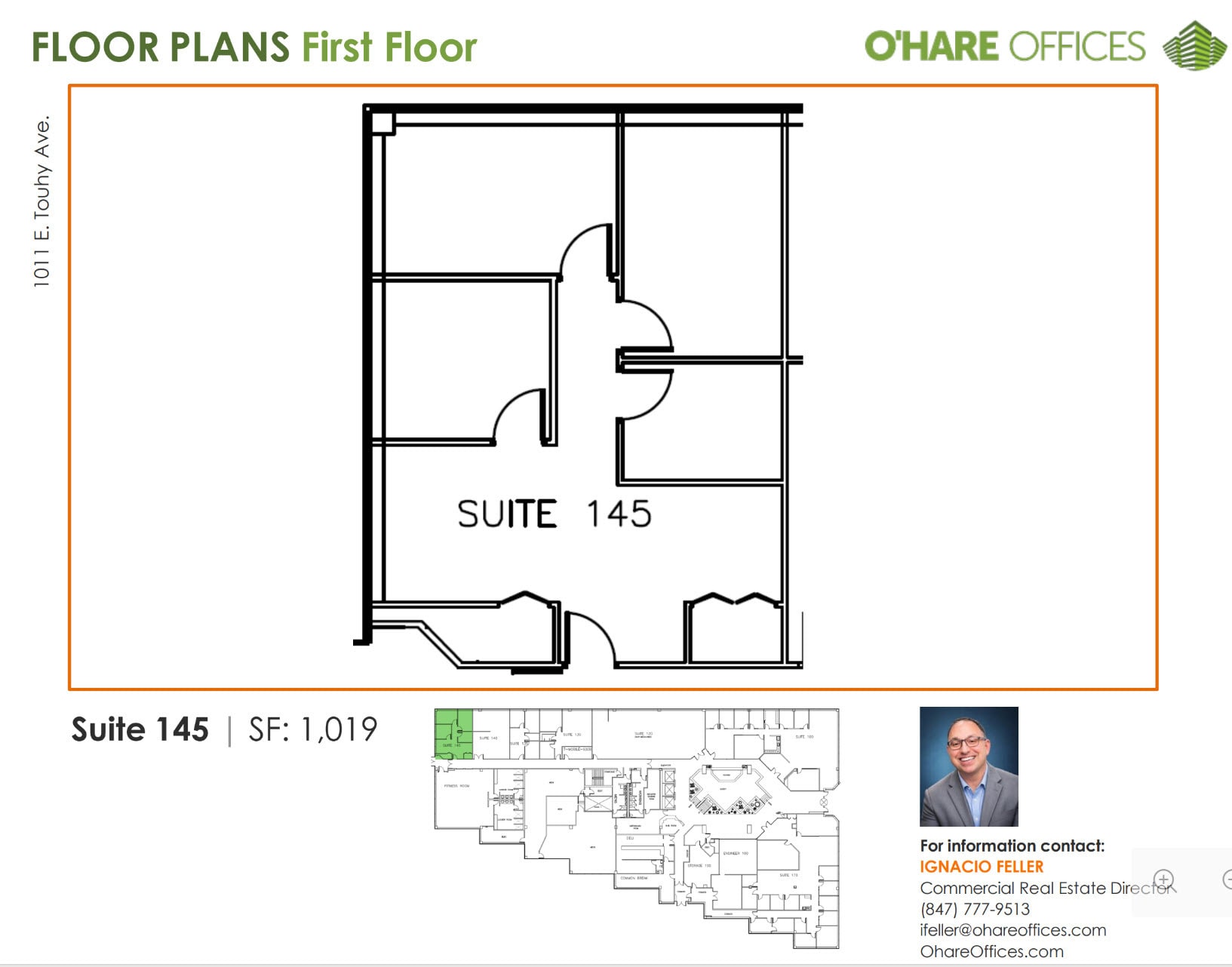 1011 E Touhy Ave, Des Plaines, IL à louer Plan d’étage– Image 1 sur 3