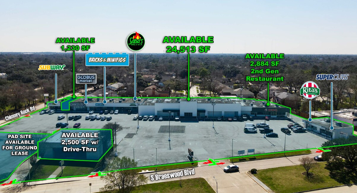 5401-5413 S Braeswood Blvd, Houston, TX à louer Photo de l’immeuble– Image 1 sur 9