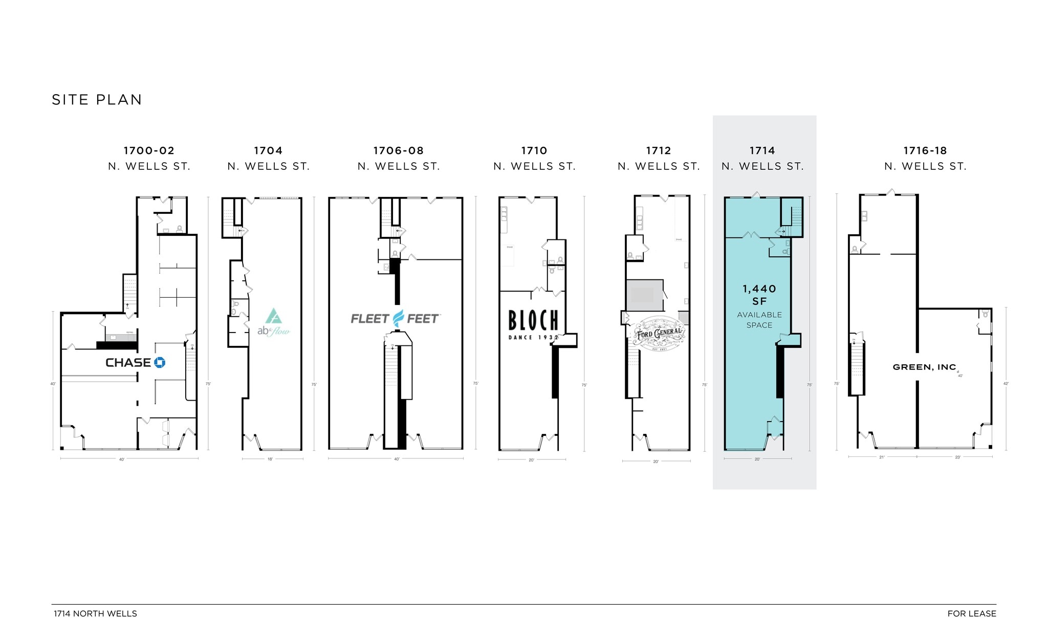 1710-1716 N Wells St, Chicago, IL à louer Plan de site– Image 1 sur 1