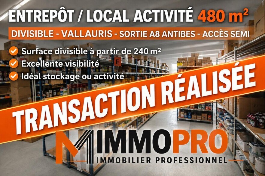 Industriel/Logistique dans Vallauris à louer - Photo de l’immeuble – Image 1 sur 7