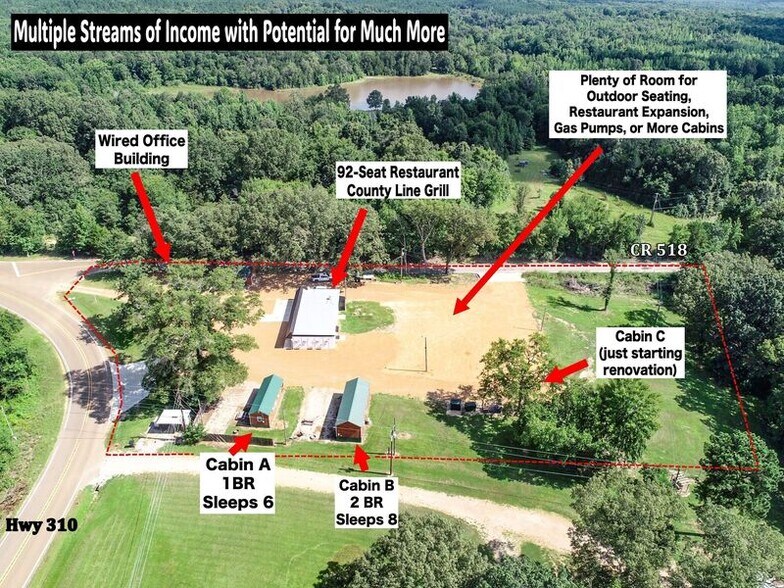 852 Hwy 310, Como, MS à vendre - Aérien – Image 3 sur 3