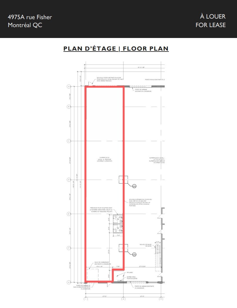 4975-4995 Rue Fisher, Montréal, QC à louer Plan d’étage– Image 1 sur 1