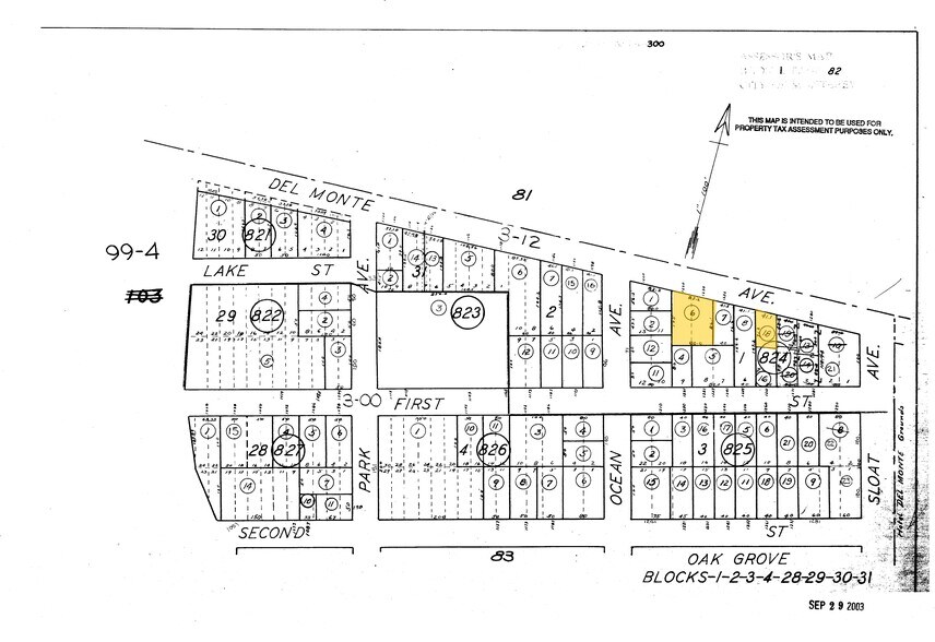 1230 Del Monte Ave, Monterey, CA à vendre - Plan cadastral – Image 2 sur 9