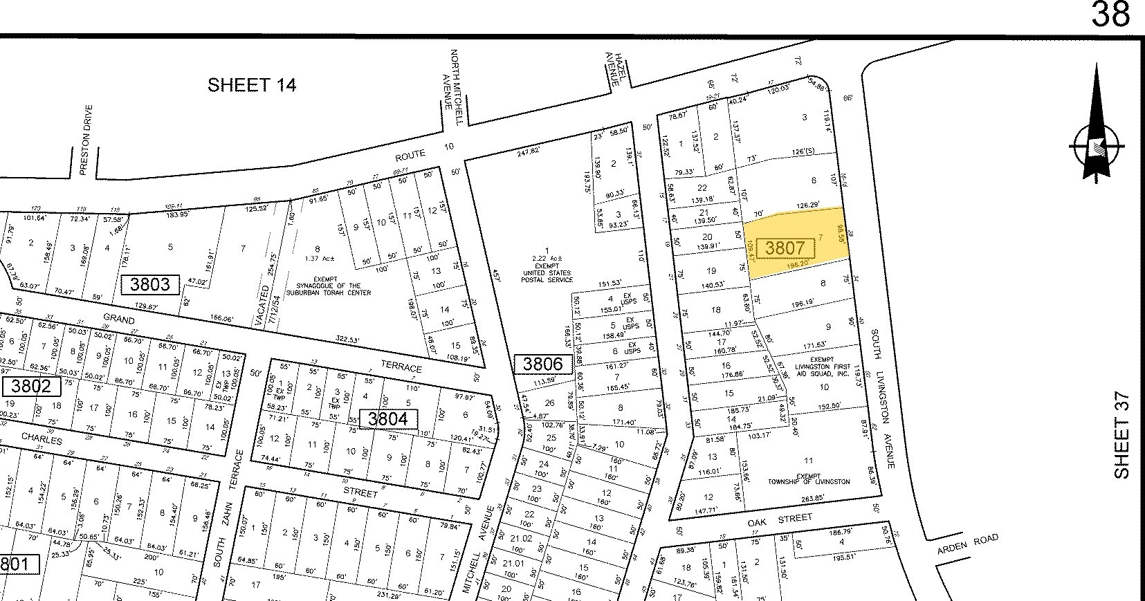 28 S Livingston Ave, Livingston, NJ à vendre Plan cadastral– Image 1 sur 2