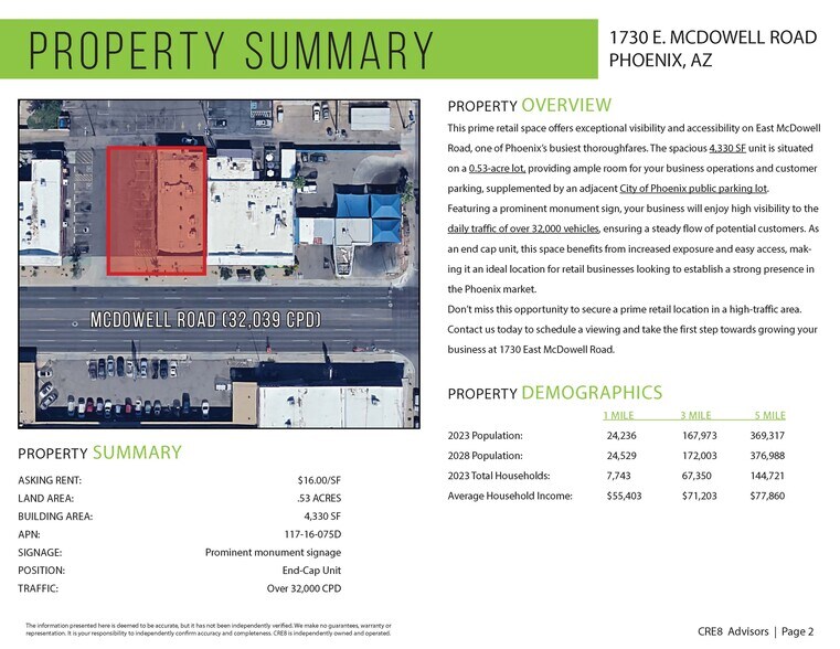 1730 E McDowell Rd, Phoenix, AZ à louer - Photo de l’immeuble – Image 3 sur 5