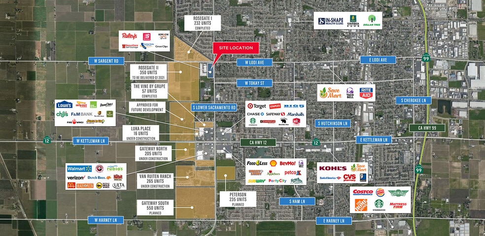311-333 Lower Sacramento Rd, Lodi, CA à louer - Aérien – Image 2 sur 7