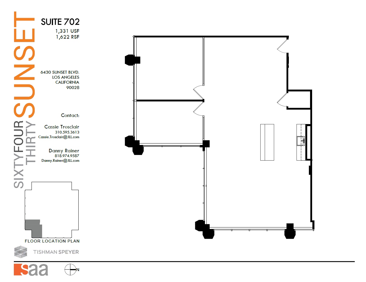 6430 W Sunset Blvd, Los Angeles, CA à louer Plan d’étage– Image 1 sur 1