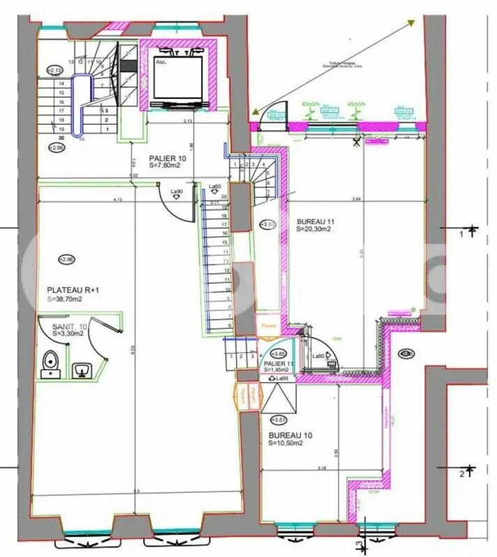 Bureau dans La Rochelle à louer Plan d’étage– Image 1 sur 2