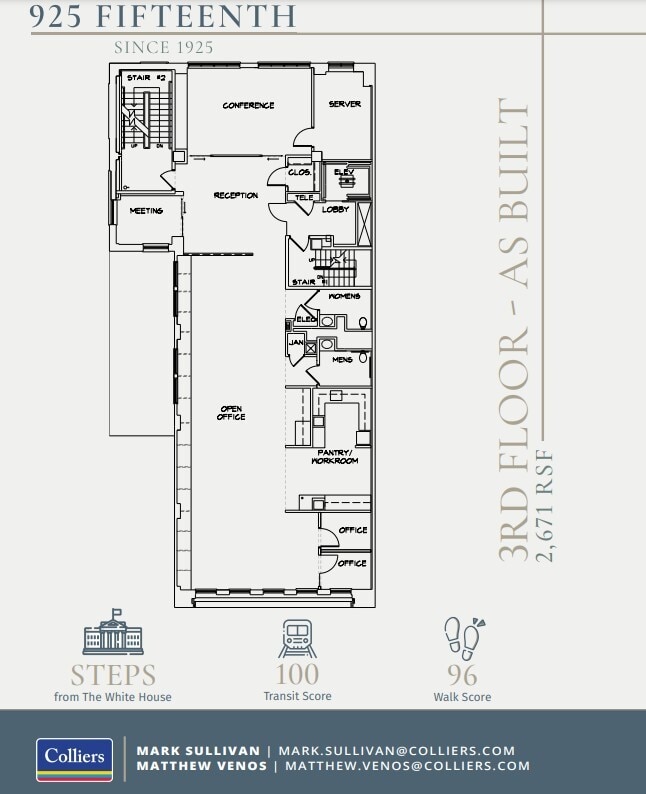 925 15th St NW, Washington, DC à louer Plan d’étage– Image 1 sur 1