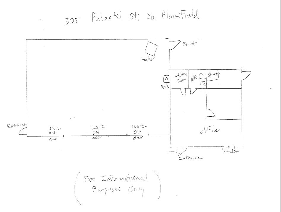 305 Pulaski St, South Plainfield, NJ à louer Plan d’étage– Image 1 sur 1