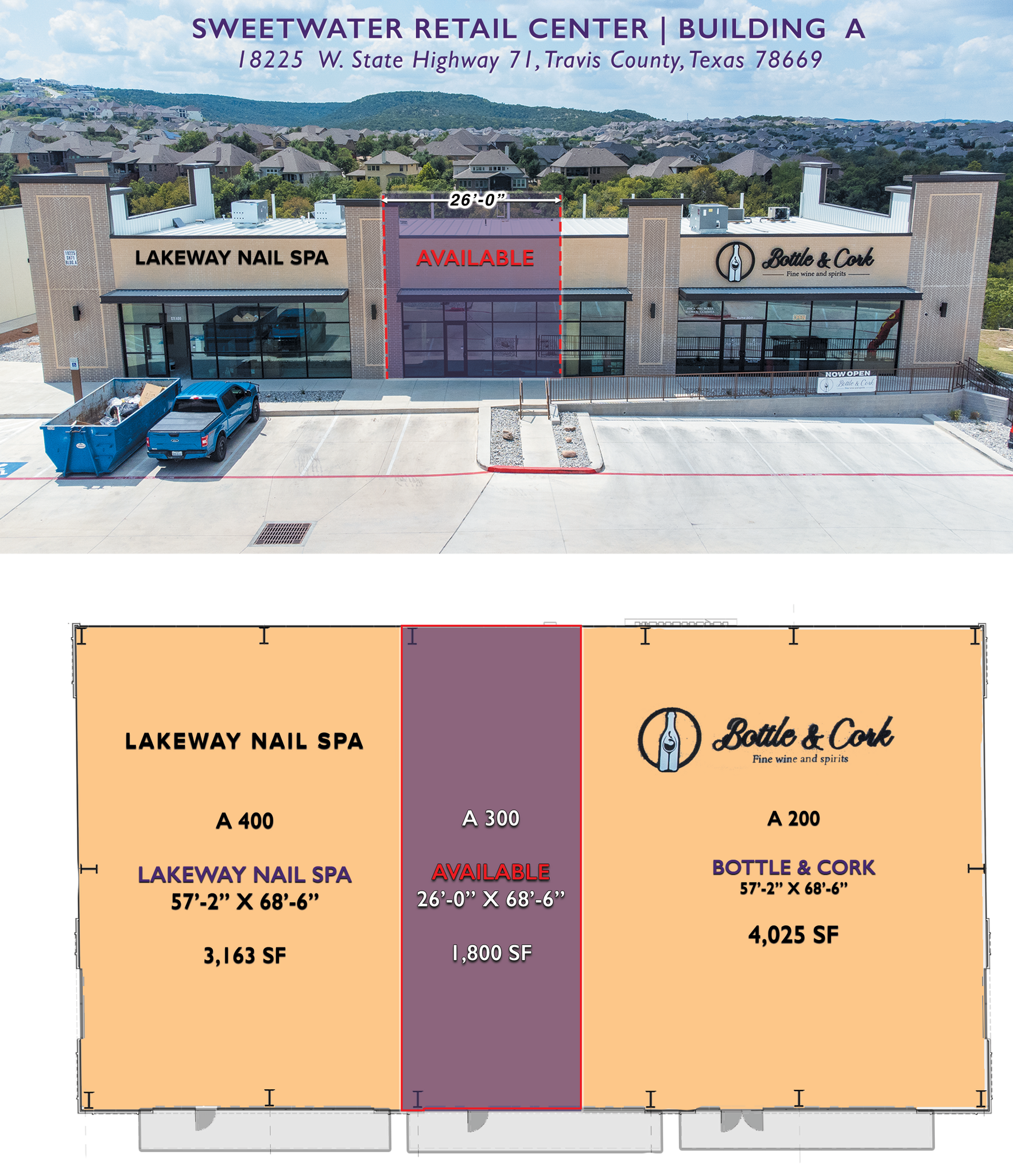18217-18225 State Highway 71, Spicewood, TX à louer Plan de site– Image 1 sur 9