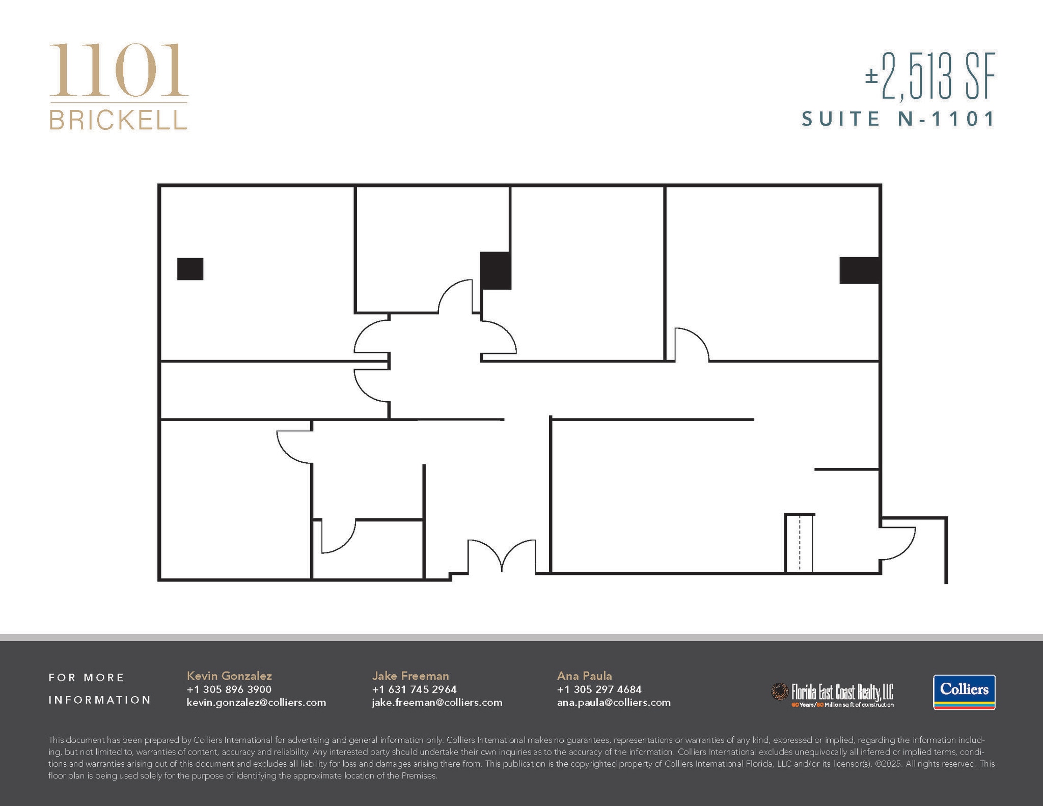 1101 Brickell Ave, Miami, FL à louer Plan d’étage– Image 1 sur 2