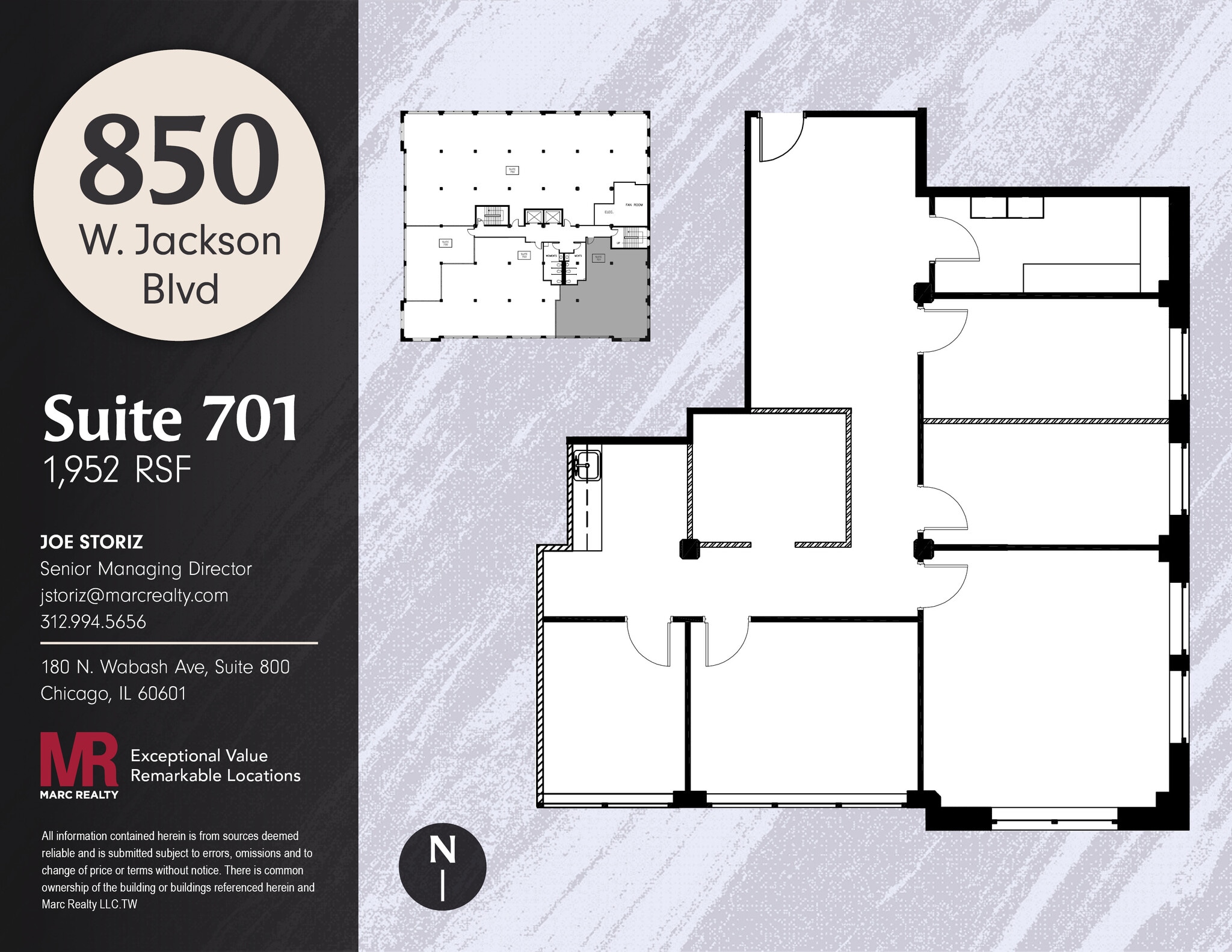 850 W Jackson Blvd, Chicago, IL à louer Plan d’étage– Image 1 sur 11