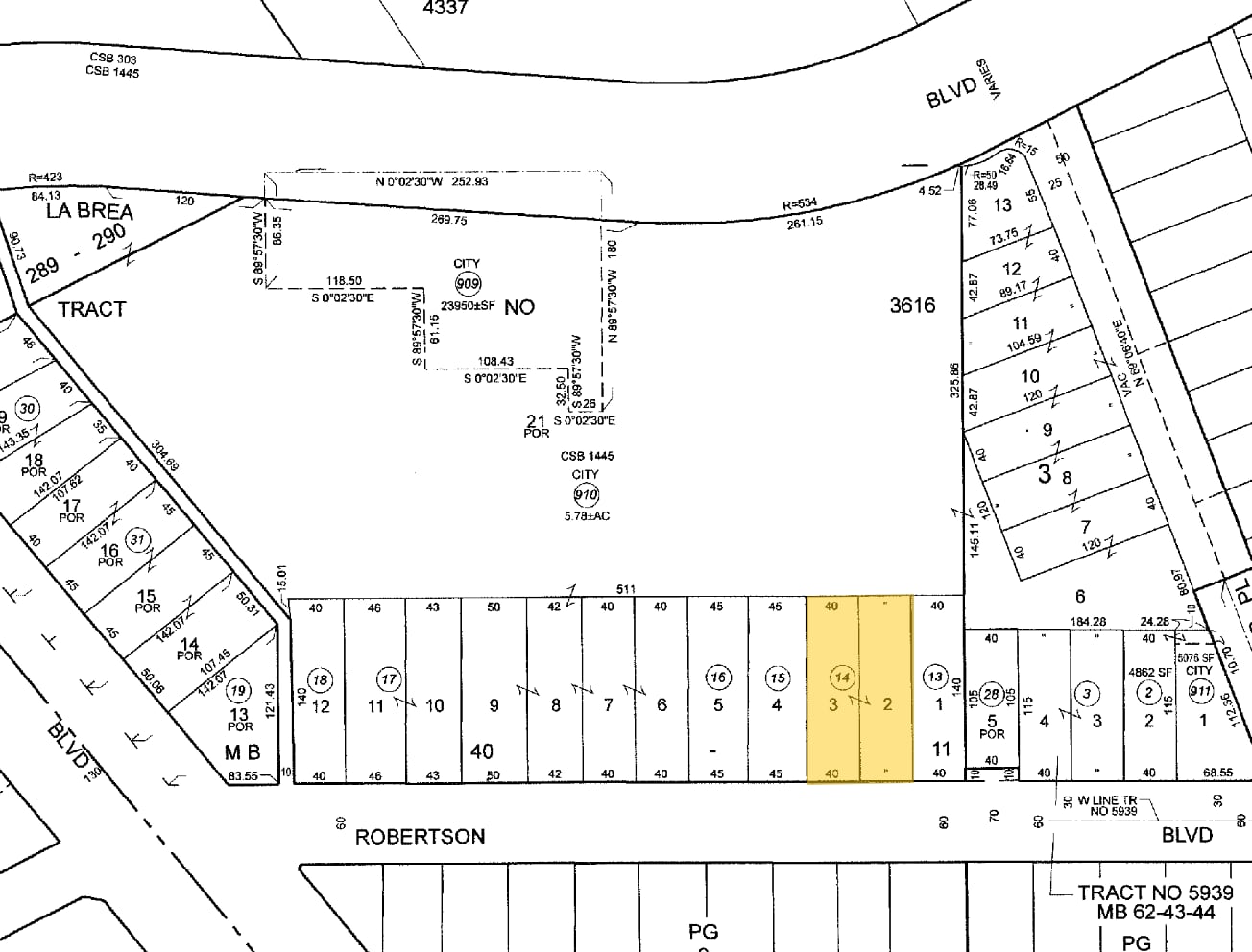 656 N Robertson Blvd, West Hollywood, CA à vendre Plan cadastral– Image 1 sur 2