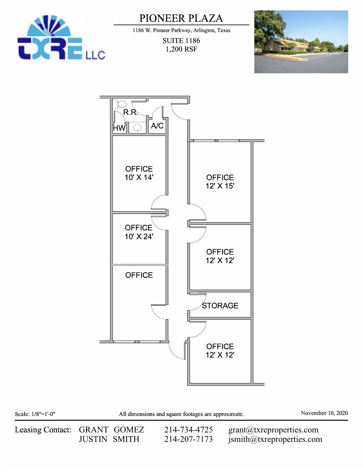 1180-1194 W Pioneer Pky, Arlington, TX à louer Plan d’étage– Image 1 sur 1