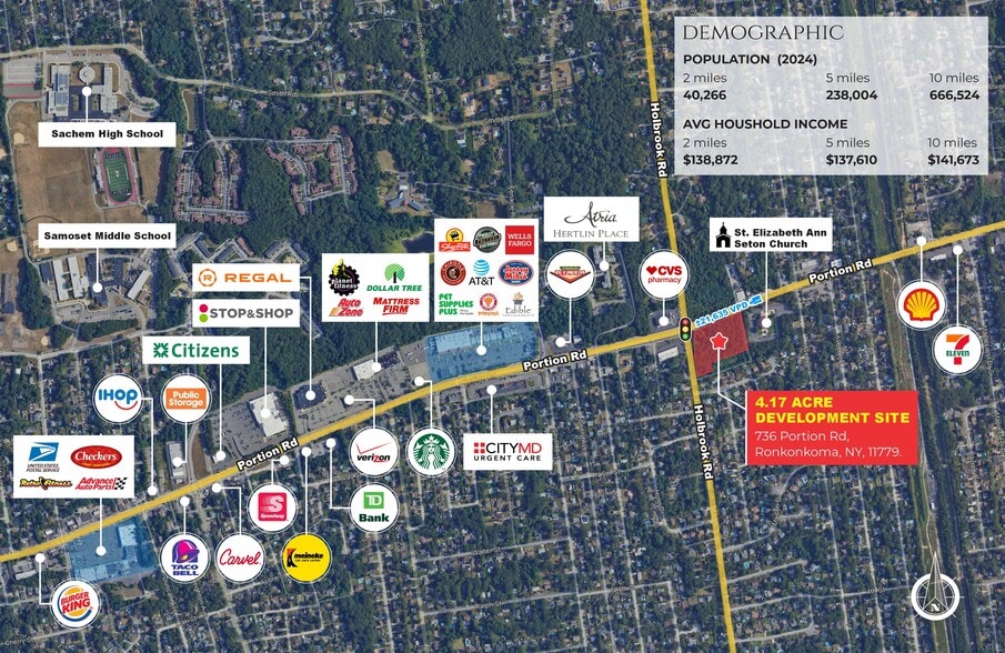 736 Portion Rd, Ronkonkoma, NY à vendre - Aérien – Image 2 sur 3