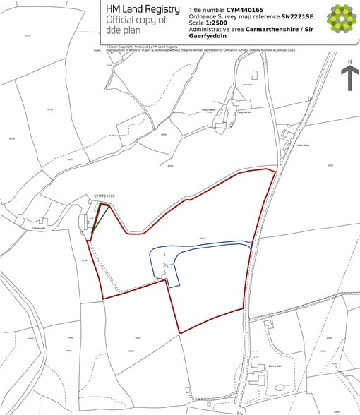 Llanboidy, Whitland à vendre - Plan cadastral – Image 2 sur 2