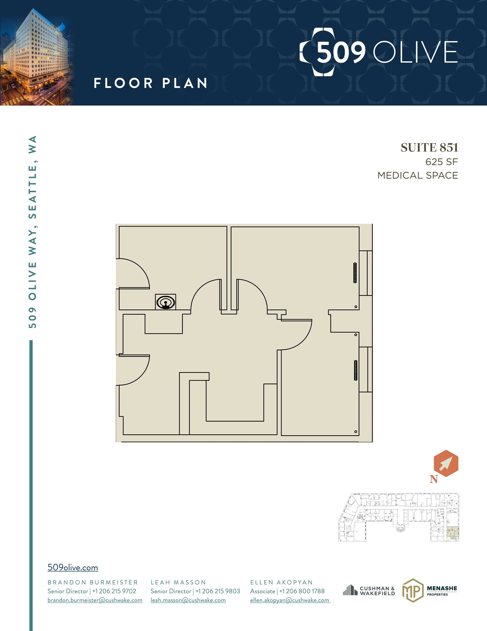 509 Olive Way, Seattle, WA à louer Plan de site– Image 1 sur 1