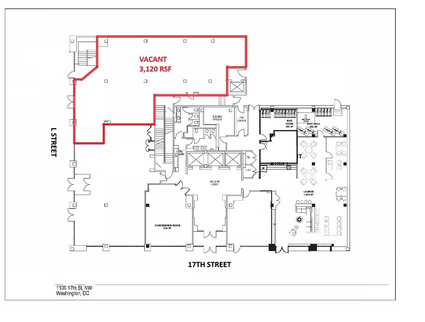 1100 17th St NW, Washington, DC à louer Plan d’étage– Image 1 sur 1