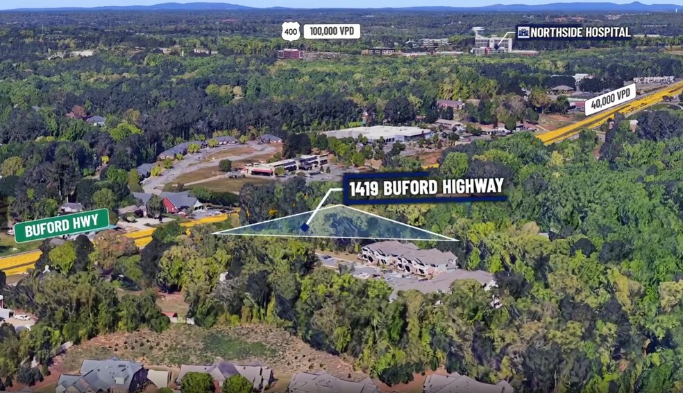 1419 Buford Hwy, Cumming, GA à vendre - Aérien – Image 2 sur 8