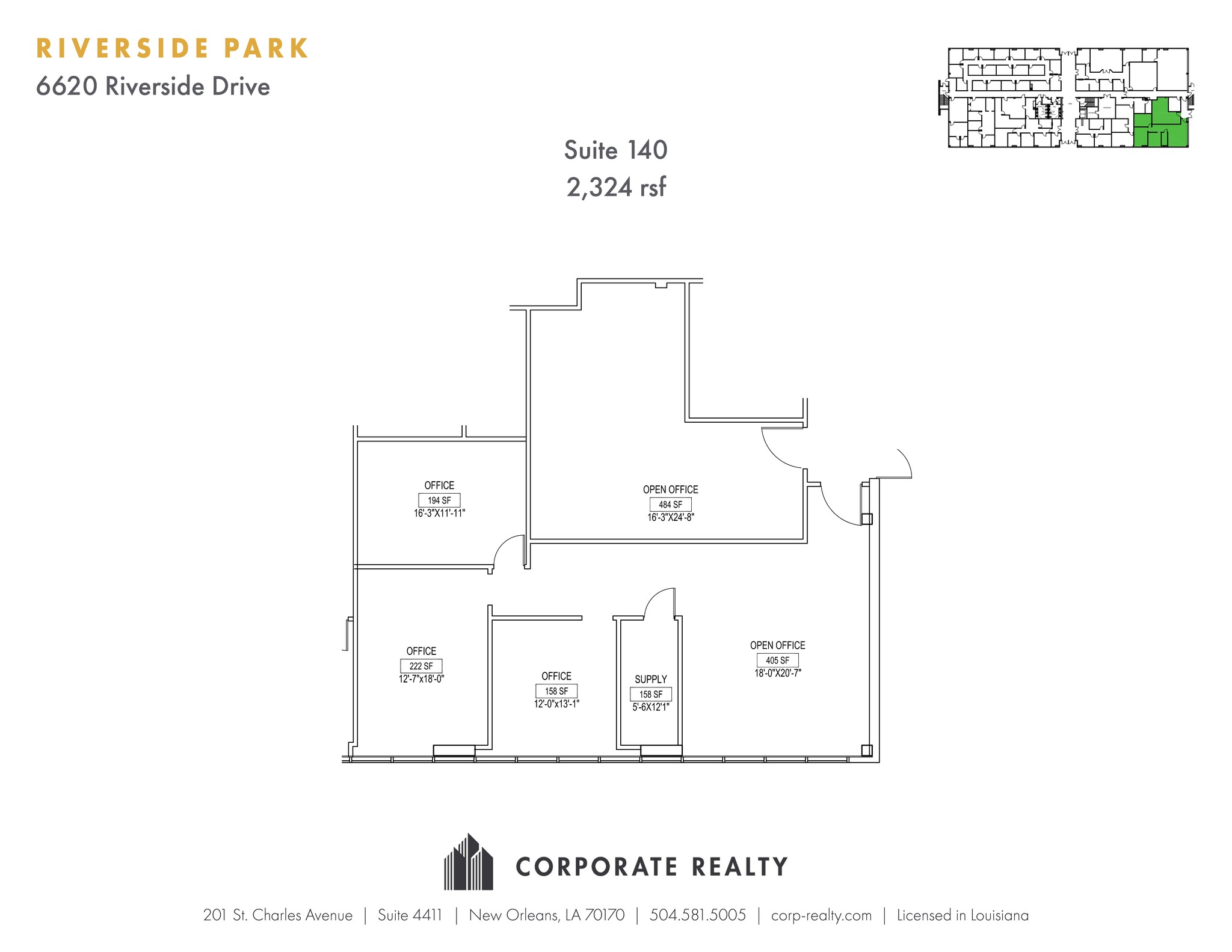 6660 Riverside Dr, Metairie, LA à louer Plan de site– Image 1 sur 1