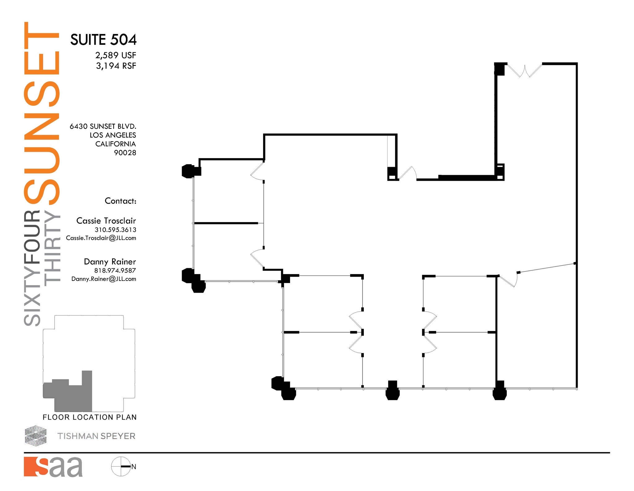 6430 W Sunset Blvd, Los Angeles, CA à louer Plan d’étage– Image 1 sur 1