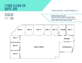 11000 Olson Dr, Rancho Cordova, CA à louer Plan d’étage– Image 2 sur 2