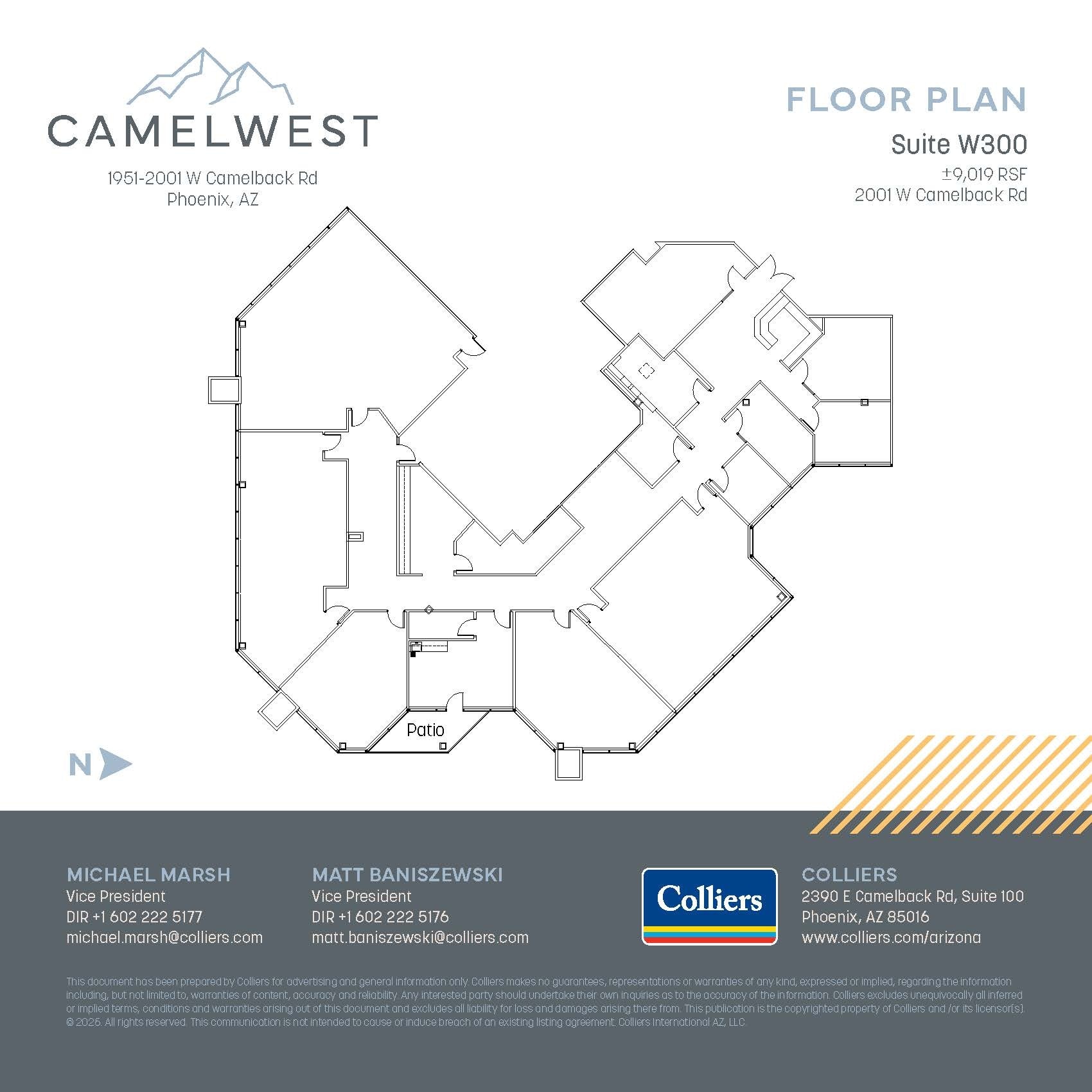 2001 W Camelback Rd, Phoenix, AZ à louer Plan d’étage– Image 1 sur 2