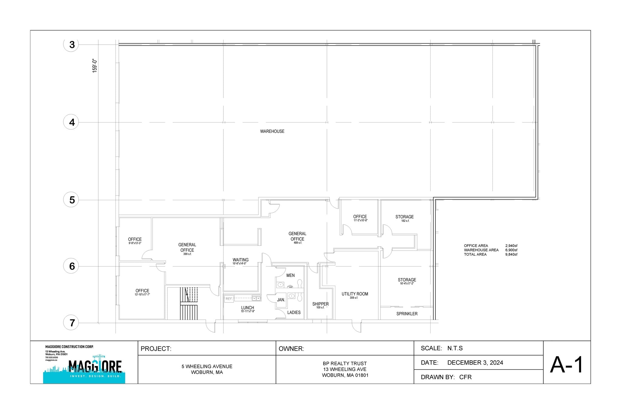 5 Wheeling Ave, Woburn, MA à louer Plan d’étage– Image 1 sur 1