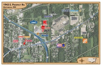 1943-1949 E Prospect Rd, Ashtabula, OH - VUE AÉRIENNE  vue de carte