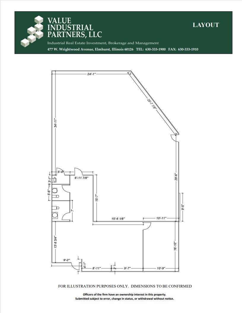 245 W Roosevelt Rd, West Chicago, IL à louer Plan d’étage– Image 1 sur 1