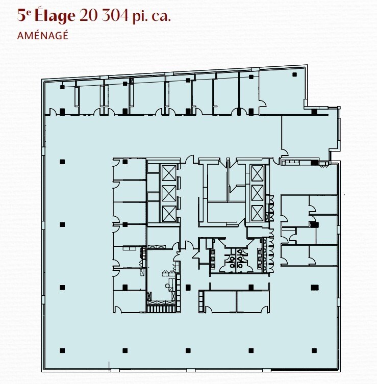 100 Rue Peel, Montréal, QC à louer Plan d’étage– Image 1 sur 1