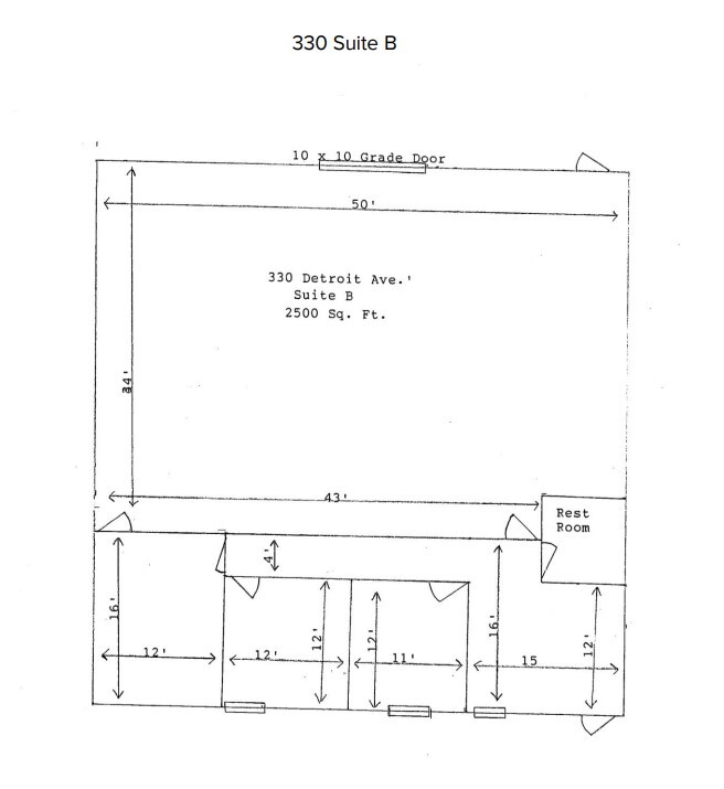 300-330 Detroit Ave, Monroe, MI à louer Plan d’étage– Image 1 sur 1
