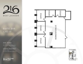 216 W Jackson Blvd, Chicago, IL à louer Plan d’étage– Image 1 sur 5